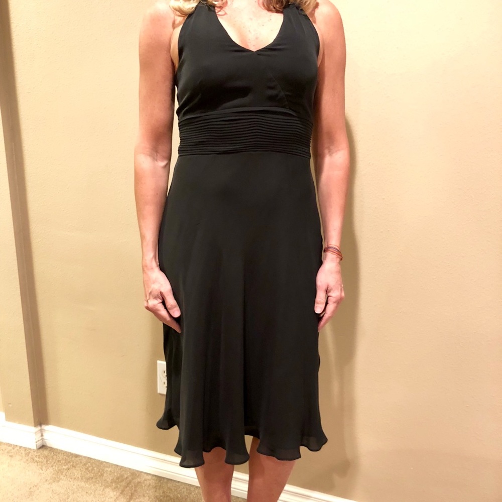 Ann Taylor Black Silk Halter Dress